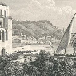 Outlet Estampe Le port de Mergellina, Naples, côté du Pausylippe Architecture Et Villes