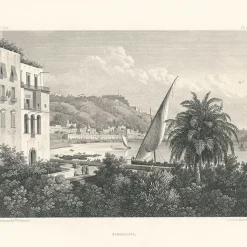 Outlet Estampe Le port de Mergellina, Naples, côté du Pausylippe Architecture Et Villes