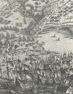 Estampe Le siège de la Rochelle, en 1627-1628 - Jacques Callot