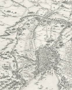 Estampe Le siège de la Rochelle, en 1627-1628 - Jacques Callot