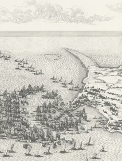 Online Estampe Le siège de l'île de Ré, en 1627 - Jacques Callot Personnages Et Évènements Historiques