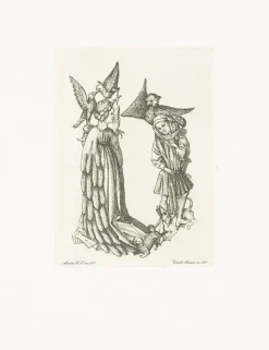 Estampe Lettre B de l'Alphabet du Maître E.S - Cécile Reims