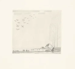 Estampe Le Vol de canards (Grande Brière) - Jean-Emile Laboureur