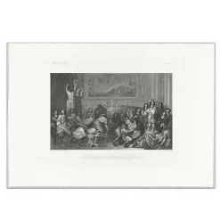 Estampe Louis XIV visite les manufactures des Gobelins