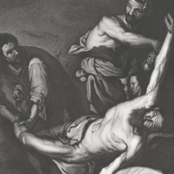Estampe Martyre de saint Barthélémy d'après Ribera