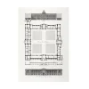 Estampe Plan, élévation et coupe du Louvre - Louis-Pierre Baltard Paris Et Le Louvre