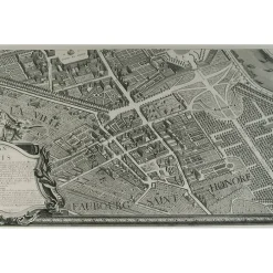 Estampe Plan Turgot - Planche n° 19 - la Ville-l'Evêque et le Faubourg Saint-Honoré