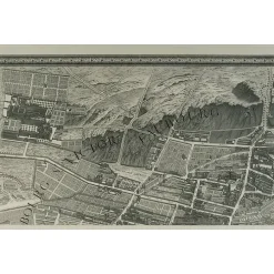 Estampe Plan Turgot - Planche n° 3 - Partie du Faubourg Saint-Victor et Saint-Marcel
