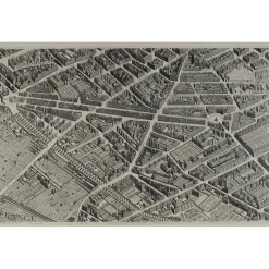 Estampe Plan Turgot - Planche n° 14 - Nouvelle France et Place des Victoires