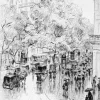 Estampe Pluie d'automne, boulevard des Capucines à Paris - Frank Armington