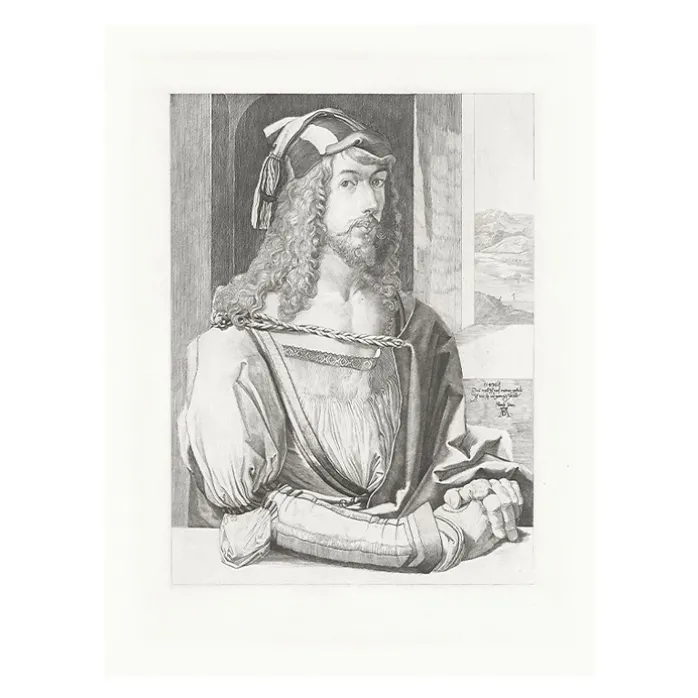 Estampe Portrait de l'artiste gravé par Emile Jean Sulpis d'après Albrecht Dürer