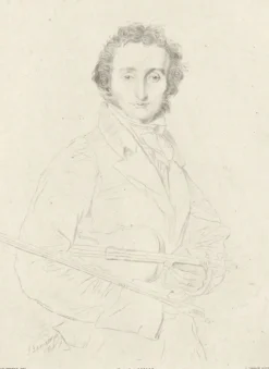 Clearance Estampe Portrait de Paganini violoniste et compositeur - Jean Auguste Dominique Ingres Personnages Et Évènements Historiques|Chefs D'Œuvre Des Musées