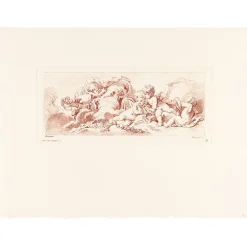 Estampe Quatre amours avec char et carquois