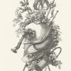 Estampe Trophée, époque Louis XV - Auguste Pèquègnot