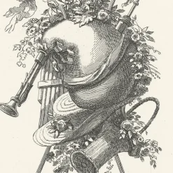 Estampe Trophée, époque Louis XV - Auguste Pèquègnot