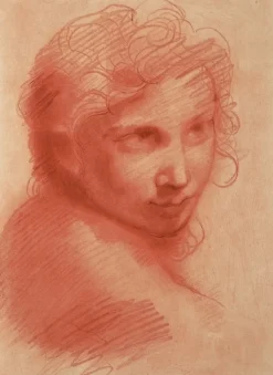Outlet Estampe Tête de jeune homme - Michelangelo Anselmi Dessins