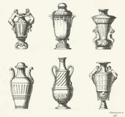 Sale Estampe Vase d'époque Louis XII - Auguste Péquégnot Architecture Et Villes