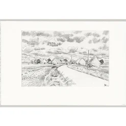 Estampe Village aux meules - Louis-Joseph Soulas Art Moderne