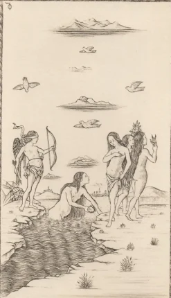 Estampe Vénus, carte 43, Le Tarot de Mantegna - Cécile Reims