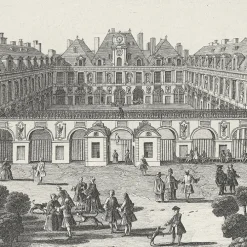 Estampe vue du Palais-Royal Côté Jardin