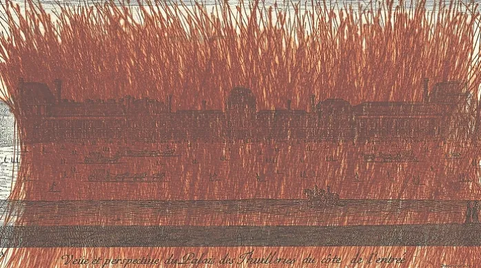 Estampe Vue en perspective du palais des Tuileries du côté de l'entrée - Arnulf Rainer 1992