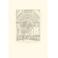 Hot Etampe Napoléon et Marie-Louise traversant la galerie du musée du Louvre pour se rendre à la chapelle du mariage Personnages Et Évènements Historiques