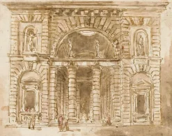 Façade de palais avec portail monumental (panneaux acryliques)