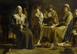 Famille de paysans dans un intérieur (panneaux acryliques)