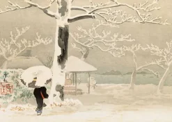 Femme de dos dans un paysage de neige, 1847-1915 (panneaux aluminium)