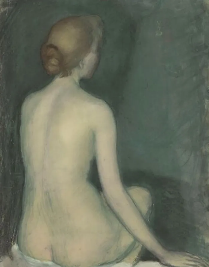 Femme nue, vue de dos, tournée vers la droite (affiches d'art)