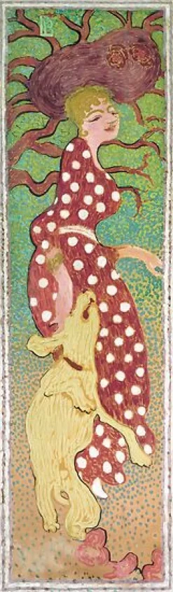 Discount Femmes au jardin : Femme à la robe à pois blancs (affiches d'art) Affiches D'Art|Affiches D'Art Encadrées