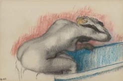 Femme se lavant dans sa baignoire (panneaux acryliques)