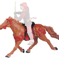 Figurine Le cheval fauve au harnachement rouge