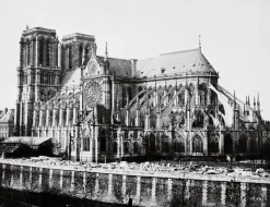 Flan sud de la cathédrale Notre-Dame, Paris vers 1857 (toiles encadrées)