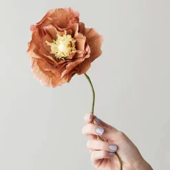 Fleur en papier Coquelicot - Ocre foncé