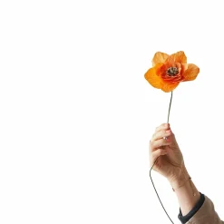 Fleur en papier Coquelicot - Orange