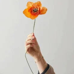 Fleur en papier Coquelicot - Orange