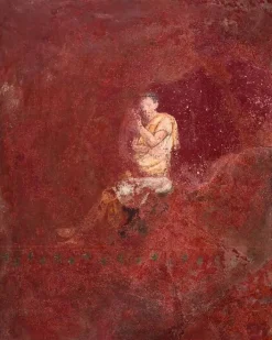 Fragment de fresque : figure assise, dite « philosophe méditant » (panneaux acryliques)