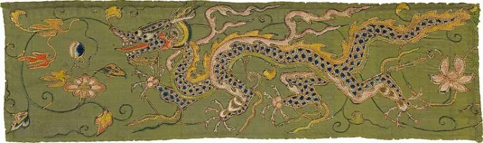 Fragment de tissu brodé (probablement d'un vêtement) (affiches d'art encadrées)