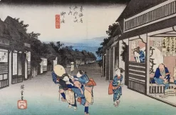 Goyû, femmes accostant les voyageurs (panneaux aluminium)