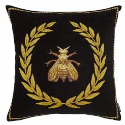 Housse de coussin Abeille - Fonds noir - Jules Pansu - 45 x 45 cm
