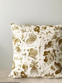 Hot Housse de coussin bronze Herbier du roi - Maison Baluchon Art De La Maison