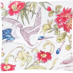 Housse de coussin Coupon de tissus à décor de cigogne, 1893 - 40 x 40 cm
