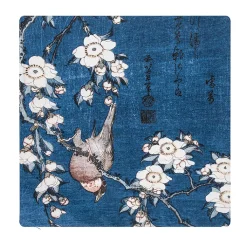 Clearance Housse de coussin Katsushika Hokusai - Bouvreuil et cerisier - 40x40 cm Art De La Maison
