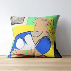 Online Housse de coussin Pablo Picasso - Femme dans un fauteuil jaune, 1932 - 45 x 45 cm - Pansu Art De La Maison
