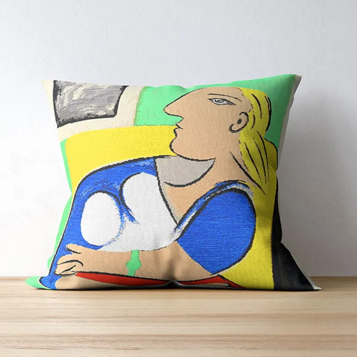 Online Housse de coussin Pablo Picasso - Femme dans un fauteuil jaune, 1932 - 45 x 45 cm - Pansu Art De La Maison