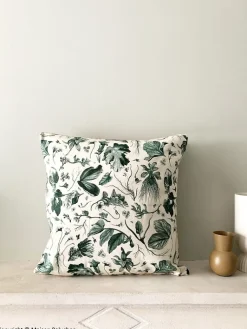 Housse de coussin verte Herbier du roi - Maison Baluchon Art De La Maison