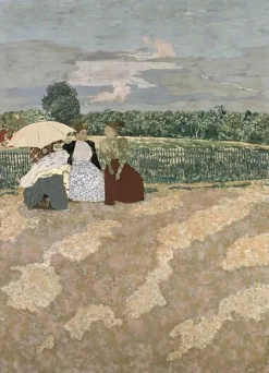 Jardins publics: les nourrices, la conversation; l'ombrelle rouge. La conversation (centre) (panneaux acryliques)