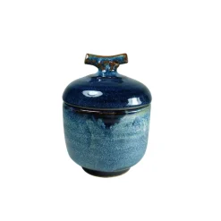 Jarre miniature Chawan Mushi Bleu océan - ZaoZam