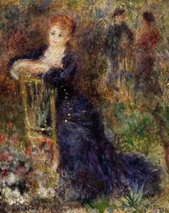 Jeune femme assise dans un jardin (toiles encadrées)